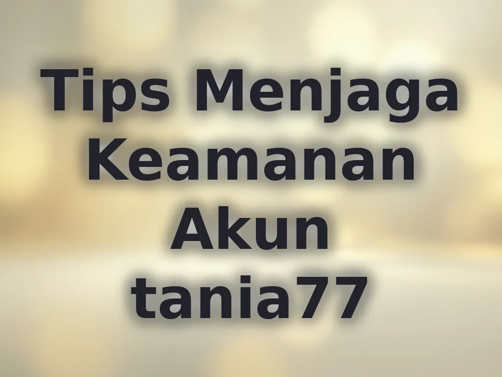 Tips Menjaga Keamanan Akun tania77